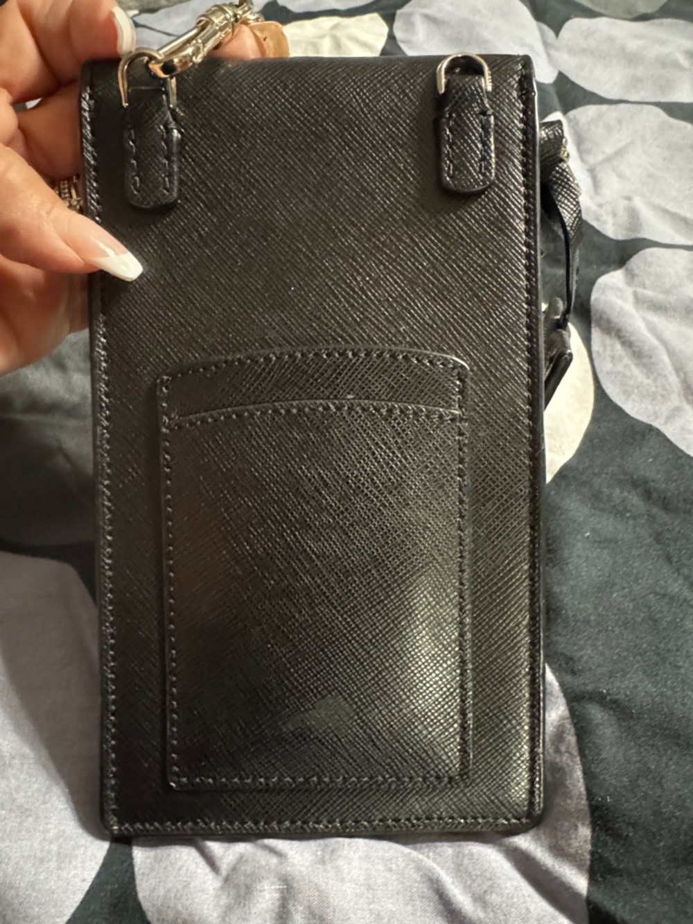 kate spade Black Saffiano Crossbody Phone Pouch with Gold Chain - Picture 2 of 2